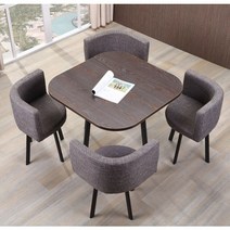 4인가족 화이트 원형 카페테이블세트 사각 라운드 식탁 세트 가정용 공간절약 조립식가구, AS