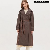 시슬리 페이크 레더 배색 트렌치코트 SALE01041 DW