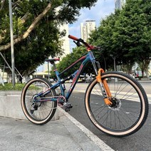 275x17 인치 MTB 소프트 테일 프레임 산악 자전거 에어 쇼크 업소버 포크 통합 중공 크랭크 셋 내부 케이블 7 베어링 허브, Bright Blue+275150cm195cm+10 S