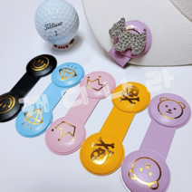 버디나비 골프 볼마커 아이콘 양면 햇클립-골프악세사리 캐디용품 볼마크 홀더 자석형 철판형, 3-2.골프스컬 양면햇클립-그레이