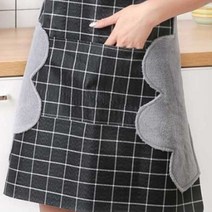체크무늬 다용도 방수 앞치마 화이트 주방 예쁜원피스 공방 업소용, 본상품선택