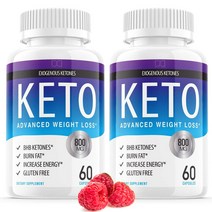 케토 다이어트Pills Advanced Weight Loss BHB Capsules 케토 체중감소 남녀 식욕 억제제 배 위장 지방버너, 60캡슐x두병
