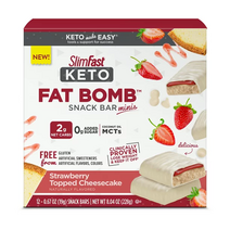 슬림패스트 팻밤 스낵 미니 키토바 딸기 톱 치즈케이크 19g 12개입 SlimFast Keto Fat Bomb Snack Bar Mini