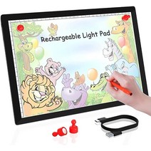 충전식 A4 무선 LED 트레이싱 라이트 박스 - Winshine 조도 조절 가능한 배터리 전원 조명 패드 아티스트용 드로잉 다이아몬드 페인팅 스케치 애니메이션을 위한 가벼, Black