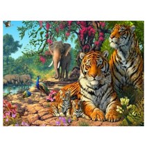 돈이들어오는 동물 우드 직소퍼즐 호랑이 행운 금전 상징 그림 300 500 1000피스 선물용 집중력향상 성인용 장난감, 사