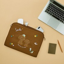 15 노트북 파우치 방수캔버스 부클 컬리푸들, 상세페이지 참조