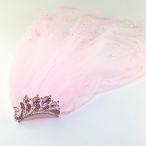 블랙면사포 면사포 셀프웨딩베일 색 공주 티아라 플라워 걸 빗 두 레이어 얇은 명주 그물 보일 마리아주 벨로 드 노비아, 1핑크