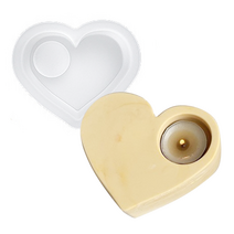 [드그라쎄] 실리콘몰드 - 하트 사이드 티라이트 홀더 몰드 캔들 레진 공예 아트 재료