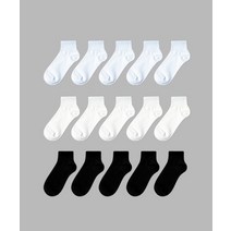 IL-O-GONG-CHIL [10PACK] 1507 스쿨팩 미니 삭스 - 스노우화이트/화이트/블랙 [10PACK] 1507 SCHOOLPACK MINI SOCKS_ SNOW WHI