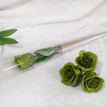 Gflower 비누장미 1송이 개별포장, 올리브그린