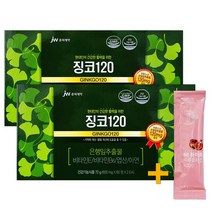 JW중외제약 징코120 면역력&혈행개선 영양제 120정(4개월분) + 비비화이트 석류콜라겐 1포 증정!, 2박스, 120정