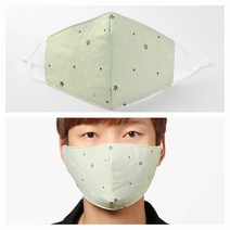 옥이드림 3겹 필터 면마스크 그린 컬러마스크 마스크종류 빨아쓰는마스크