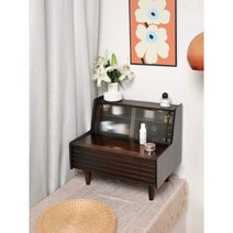 미니화장대 좌식화장 수납형 앉은뱅이 자취방 데스크, 블랙 월넛 퇴창  47x33.5x56cm