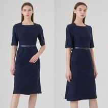 반팔 벨티드 미디 원피스 KGPME93O9