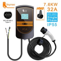 전기차충전기 전기차충전케이블 가정용 전기차 충전기 EV 충전기 Type2 케이블 32A Wallbox 함께 IEC62196-, 04 7.6KW 32A 1 Phase_01 Type2