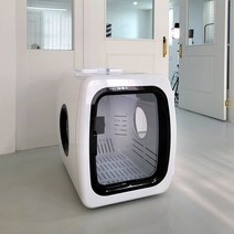 펫스타일러 강아지 고양이 반려동물 에어샤워 수소수 세정 살균 전자동드라이 근적외선마사지 아로마테라피 펫하우스 드라이룸 하이큐브, 블랙펄