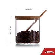 커피 빈셀러 원두보관 원두소분 식품 소분 13pcs 세트 안경 보관 항아리 캔디 쿠키 차 콩 주최자 병 나무 뚜껑 컨테이너 향신료 식품 시리얼 스낵 항아리, 숟가락이 있는 230ml 병
