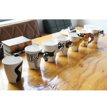 독특한 특이한 동물 손잡이 머그컵 티머그 커피머그잔, 불테리어