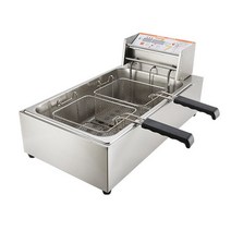 업소용 튀김기 3200W 상업용 프라이어 스톨 싱글 실린더 12L 고속 가열 스낵 메이커, 01 square fry basket_01 220V