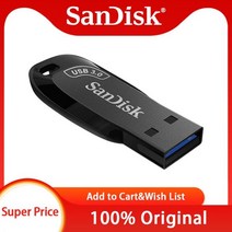 SanDisk-오리지널 울트라 시프트 USB 3.0 플래시 디스크 128GB 64GB 32GB 미니 키 펜드라이브 블랙 드라이브 메모리 스틱 컴퓨터용