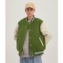 MOO 배색 스타디움 자켓 - 그린 color effects stadium jacket green