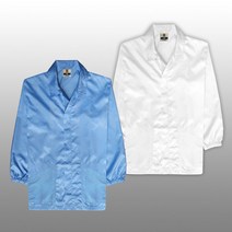 ESD 제전방진복 - 사파리 / Y카라/제전복/무진복/크린룸 작업복, 1개, 화이트