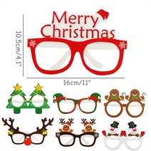 크리스마스 장식 2023 안경 프레임 산타 눈사람 선물 2022 새해 노엘, 9 9pcs paper glasses
