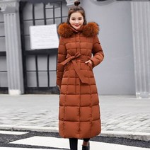 벨트롱패딩 여성 여자 더플 오리털 X-long 2021 새로운 도착 패션 슬림 겨울 자켓 코튼 따뜻한 두꺼운 숙녀 코트 코트 파카 자켓