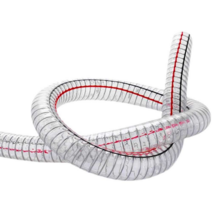 엑셀관 PVC 투명 와이어 스틸 호스 엑셀 파이프 연결, 내경25mm두께3.5mm(클램프2개) 1m가격