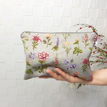 민서 데일리 고급 수제 린넨 다용도 손가방 파우치 피사스