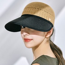 여름 모자 썬캡 마스케라 린넨 블록 와이드캡
