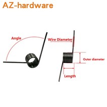 토션스프링 60 90 120 180 각도 V 모양의 나선형 봄 65Mn 스틸 비틀림 스프링 10PCS 와이어 직경 0.8, [01] 0.8mm, [12] 10mm, [10] 7.2mm (90 degrees)