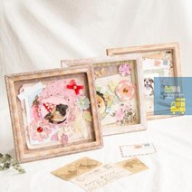 종이액자 프레임 유아 미술놀이 초딩 유아 만들기 키트 초등학생 만들기 세트, 정사각형-꽃 UDOPP0031