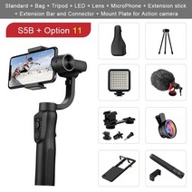 KEELEAD휴대용 3 축 짐벌 안정기 S5B 폰 11 12 XS XR 고프로 액션 카메라 스마트 줌 컨트롤 충전, 11 Option 11