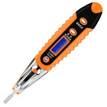 비접촉검전기 검진기 MultiDigital 테스트 연필 AC DC 12-250V 전기 드라이버 LCD 디스플레이 감지기 테스트 펜 전기 도구 전압계 전압 테스터 146, 주황색