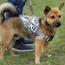 도매창고 강아지 전술조끼 중형견 대형견 훈련용 산책 하네스 군견자켓 전술자켓 산택훈력, 밀리터리-카키