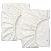 이케아 DRÖMSLOTT 드룀슬로트 유아용매트리스커버 도트 무늬 그린 멀티컬러 60x120 cm