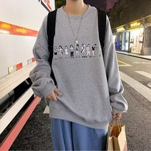 봄과 가을 만화 캐릭터 패션 라운드 넥 풀오버 셔츠 남성 한국 트렌드 캐주얼 모든 경기 티셔츠