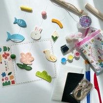 7종 지점토 모빌 DIY 만들기 키트 세트 공예 놀이, 프리미엄 모빌 30cm