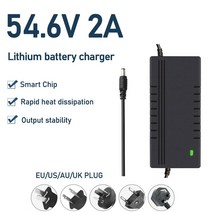 장애인 전동 스쿠터 54.6v 2a 충전기 전기 ebike 리튬 이온 배터리 전원 공급, 미 나는 플러그