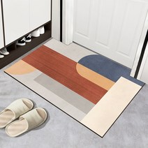 현관매트 고발포 엠보가죽 바닥매트 가정용 현관문 입문 패드 발판 침실 방수 미끄럼방지 세탁 면제 닦을 2188311122, zc 레드 오렌지색 년 대 -6-화이, 80X120