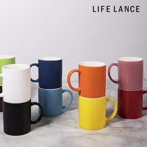 라이프란스 베이직 투톤 무지 무광 머그컵 도자기 북유럽 360ml, 레드