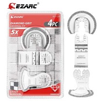 EZARC-다이아몬드 진동 공구 블레이드 세트 4 개 멀티 툴 모르타르 커팅 톱 그라우트 제거를 위한 정밀 소프트 타일 컷, CHINA, 4Pcs Set, 4PCS Set