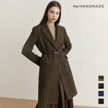 울 블렌디드 볼륨 체크 코트