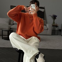 빠델 남녀공용 하찌 라운드 오버핏 니트