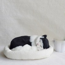 숨쉬는고양이 잠자는 고양이분양 입양 고양이인형 선물 소품샵 머펫은 시뮬레이션 고양이 플러시 장난감 4, 숨쉬는 검은 블록 고양이 ty046