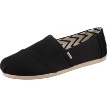 TOMS 탐스 여성용 알파르가타 재활용 슬립온 블랙 면 캔버스