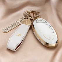 현대 키케이스 그랜져 GN7 아이오닉6 디올뉴 코나 SX2 스마트 가죽 차키링 TPU 차키홀더 차량용품, B타입, 아이보리