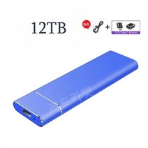 usb 3.1 인터페이스 고속 1TB 2TB 4TB 8TB 16TB 휴대용 외장 하드 디스크, 블루 12TB