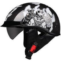 반모헬멧 바이크헬멧 소두핏 클래식 레트로 DOT Carbonfiber 오토바이 독일 Casco 일본식 모토 오픈 하프 페이스 헬기 바이커 파일럿 맨, 17.b5 - M